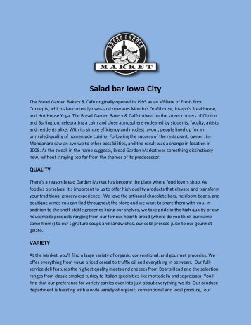 Salad bar Iowa City