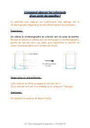 Comment sÃ©parer les colorants d'un sirop de menthe ?