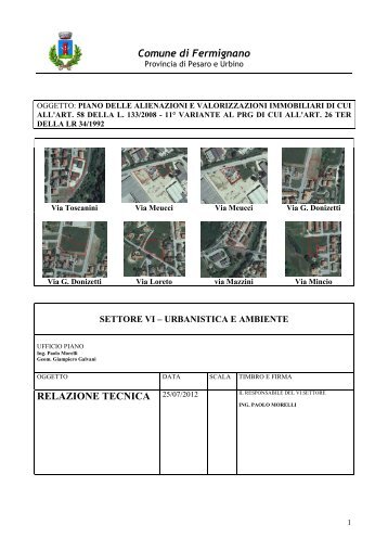 RELAZIONE 11Â° variante PRG 25-7-2012 - Comune di Fermignano