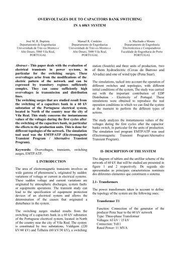 Overvoltages due to Capacitor Bank Switching in a 60kV ... - IPST