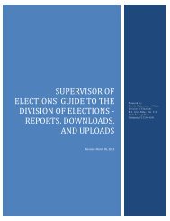 Guide to the Division of Elections -Reports, Downloads, and Uploads