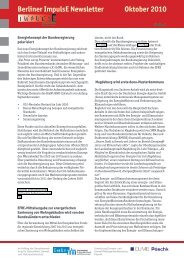 Berliner ImpulsE Newsletter Oktober 2010