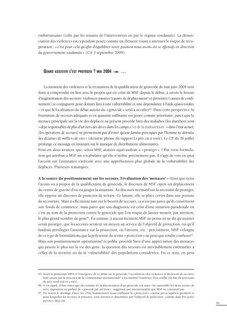 Judith Soussan, "MSF et la protection, une question rÃ©glÃ©e?"