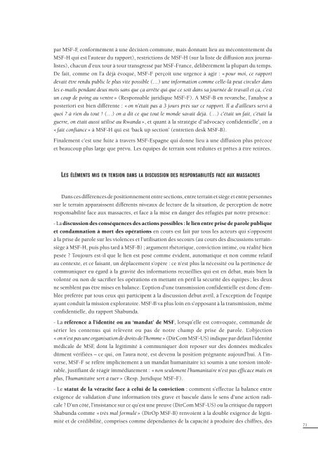 Judith Soussan, "MSF et la protection, une question rÃ©glÃ©e?"