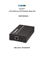 TruLinkâ¢ 1 Port VGA over UTP Extender- Base Unit ... - Cables To Go