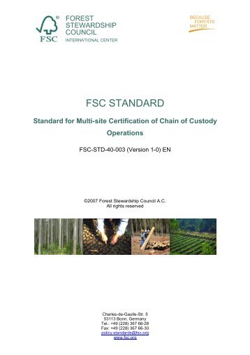 FSC-STD-40-003 V1-0 EN_Multi-site Chain of Custody