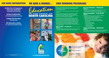 FY '07 Beneficiary Brochure - North Carolina Education Lottery