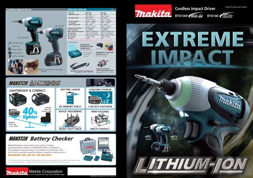 Cordless Impact Driver BTD130F BTD140 - Makita