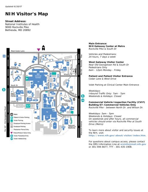 Nih Campus Map Nci At Frederick