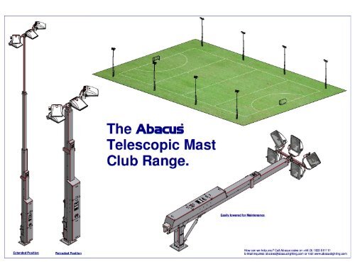 Telescopic Masts - Club Range - 3.5m to 20m - Abacus Lighting