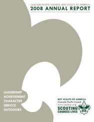 2008 ANNUAL REPORT - the Cascade Pacific Council Home Page!