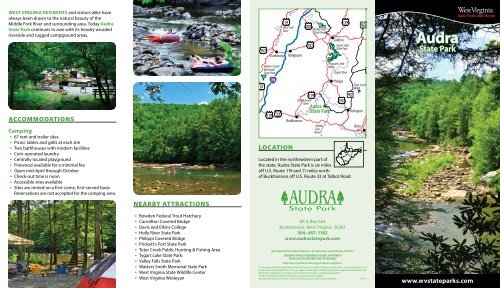 Audra State Park Brochure - West Virginia Department of Commerce