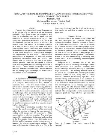 flow and thermal performance of a gas turbine nozzle guide vane