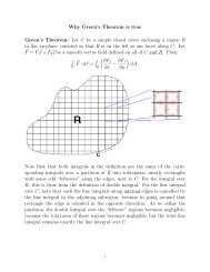 Why Green's Theorem is true Green's Theorem: Let C be a simple ...
