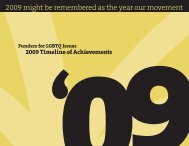 Timeline of Achievements, 2009 - Funders for Lesbian and Gay Issues