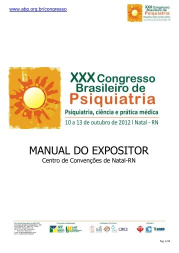 MANUAL DO EXPOSITOR - XXXI Congresso Brasileiro de Psiquiatria