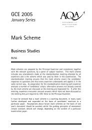 AQA GCE Mark Scheme January 2005