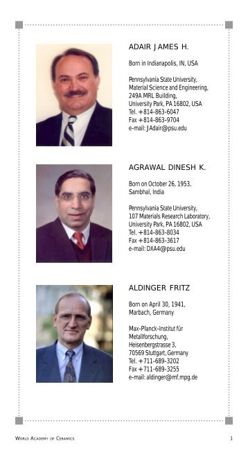 aldinger fritz adair james h. agrawal dinesh k. - World Academy of ...