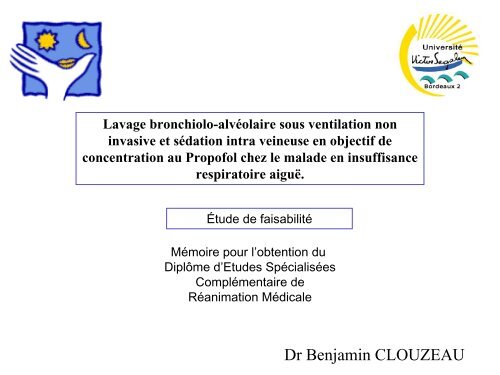 Lavage bronchiolo-alvéolaire sous ventilation non invasive et ...