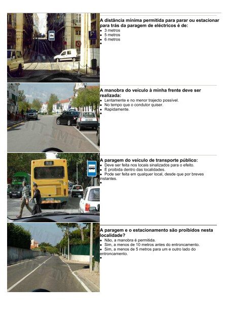 Paragem, estacionamento e cruzamento de veÃ­culos - IMTT