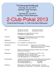 Ausschreibung 2-Club-Pokal 2013 - Golfclub Maria Bildhausen