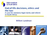 End-of-life decisions, ethics and the law: