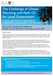 The Challenge of Global Warming and Peak Oil for ... - ASPO Australia