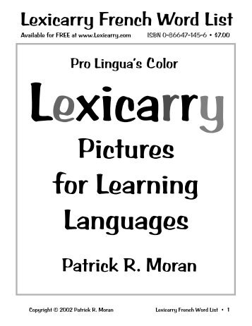 Lexicarry French Word List by Patrick R. Moran