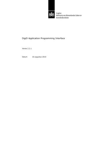 DigiD Application Programming Interface - Logius