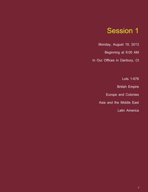 Session 1 - Daniel F. Kelleher Auctions, LLC