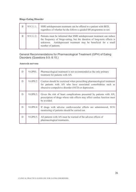 CPG for Eating Disorders