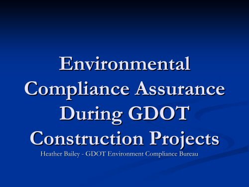 GDOT Environmental Compliance Assurance