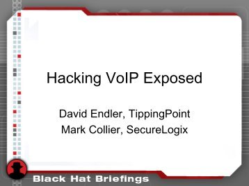 Hacking VoIP Exposed - Hacking Exposed VoIP