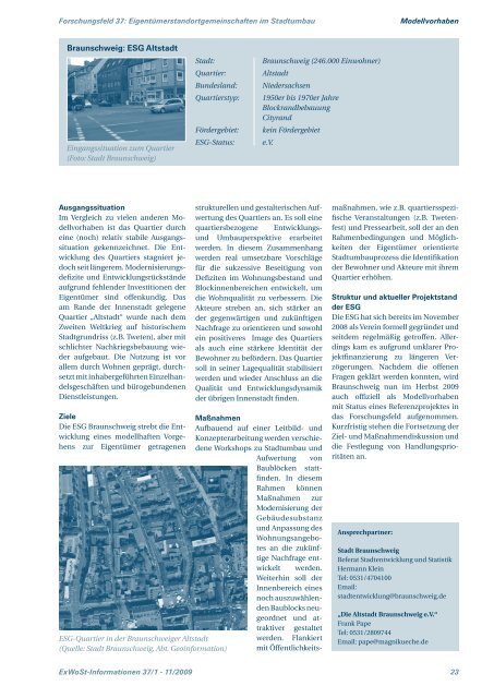 EigentÃ¼mer- standort- gemeinschaften im Stadtumbau - Newsletter ...