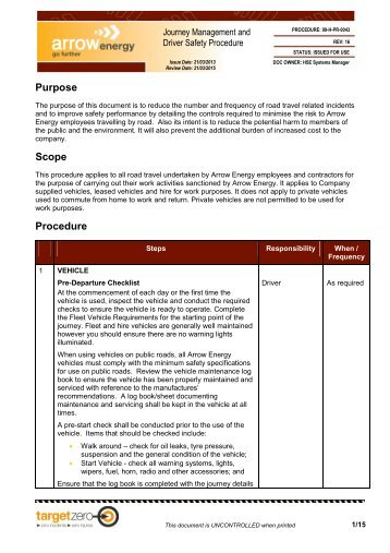 Template - Procedure - Arrow Energy