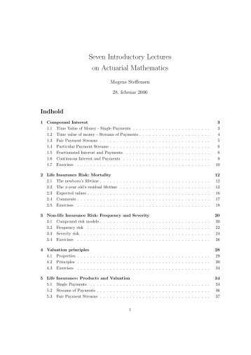 Seven Introductory Lectures on Actuarial Mathematics