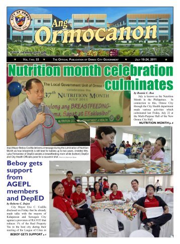 Nutrition month celebration culminates - Ormoc