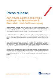 Press release - Axa Private Equity