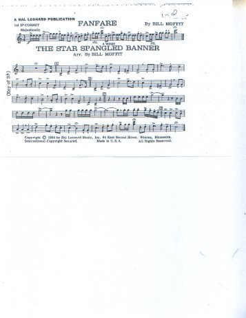 National Anthem sheet music (trumpet 1-2-3)