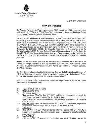 ACTA CFP 39-2012.pdf - Consejo Federal Pesquero