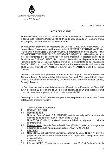 ACTA CFP 39-2012.pdf - Consejo Federal Pesquero