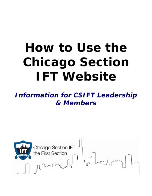 Download User Guide for Members-Only Website - CSIFT
