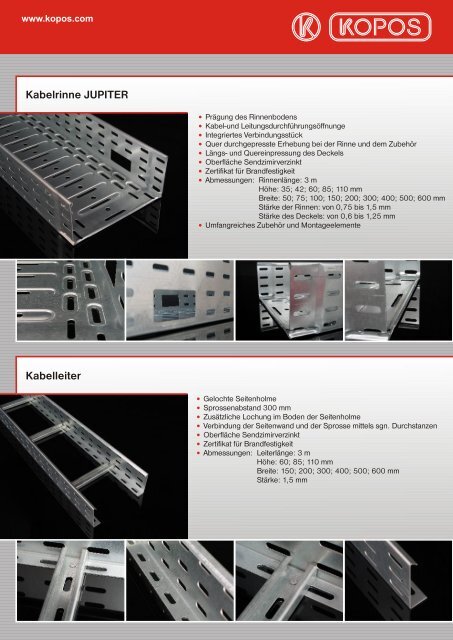 Kabelrinne JUPITER Kabelleiter