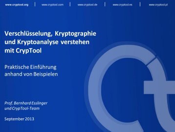 Kryptologie mit CrypTool - Anti Prism Party