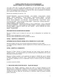 CONSEIL MUNICIPAL DE LA VILLE DU BEAUSSET ... - Le Beausset