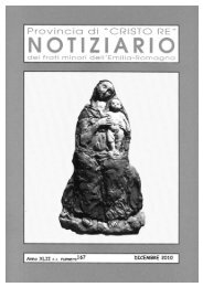 Notiziario - Provincia di Cristo Re dei Frati Minori dell'Emilia Romagna