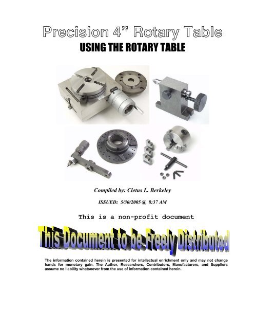 how to use a rotary table free sample