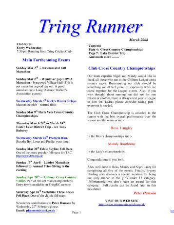 Tring Runner - Tring Running Club