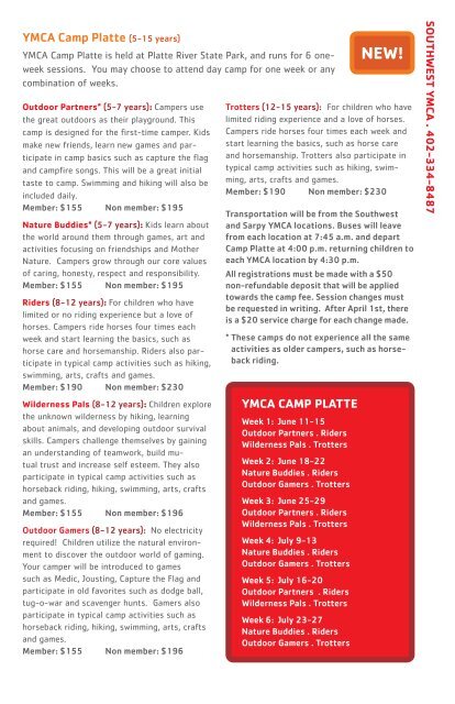 SUMMER DAY CAMPS - Ymca