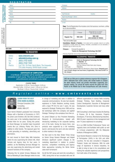 PDF Brochure - CMT Conferences